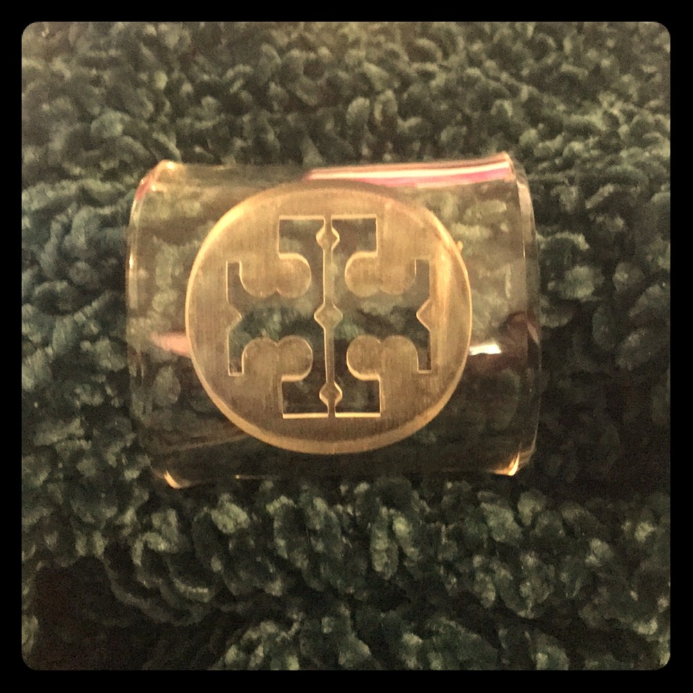 Clear acrylic Tory Burch bracelet